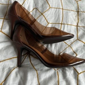 Brown translucent 2” heels INC new, smoke and pet free home
